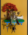 Puerto Rico flamboyant tree keyholder with jibaro and pava hat