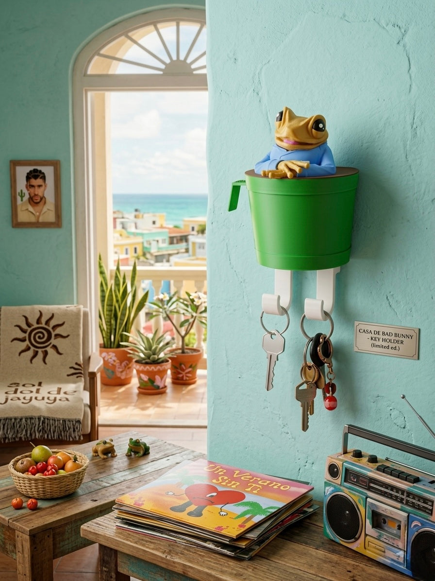 Concho frog with puertorican tacita keyholder
