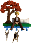 Puerto Rico flamboyant tree keyholder with jibaro and pava hat