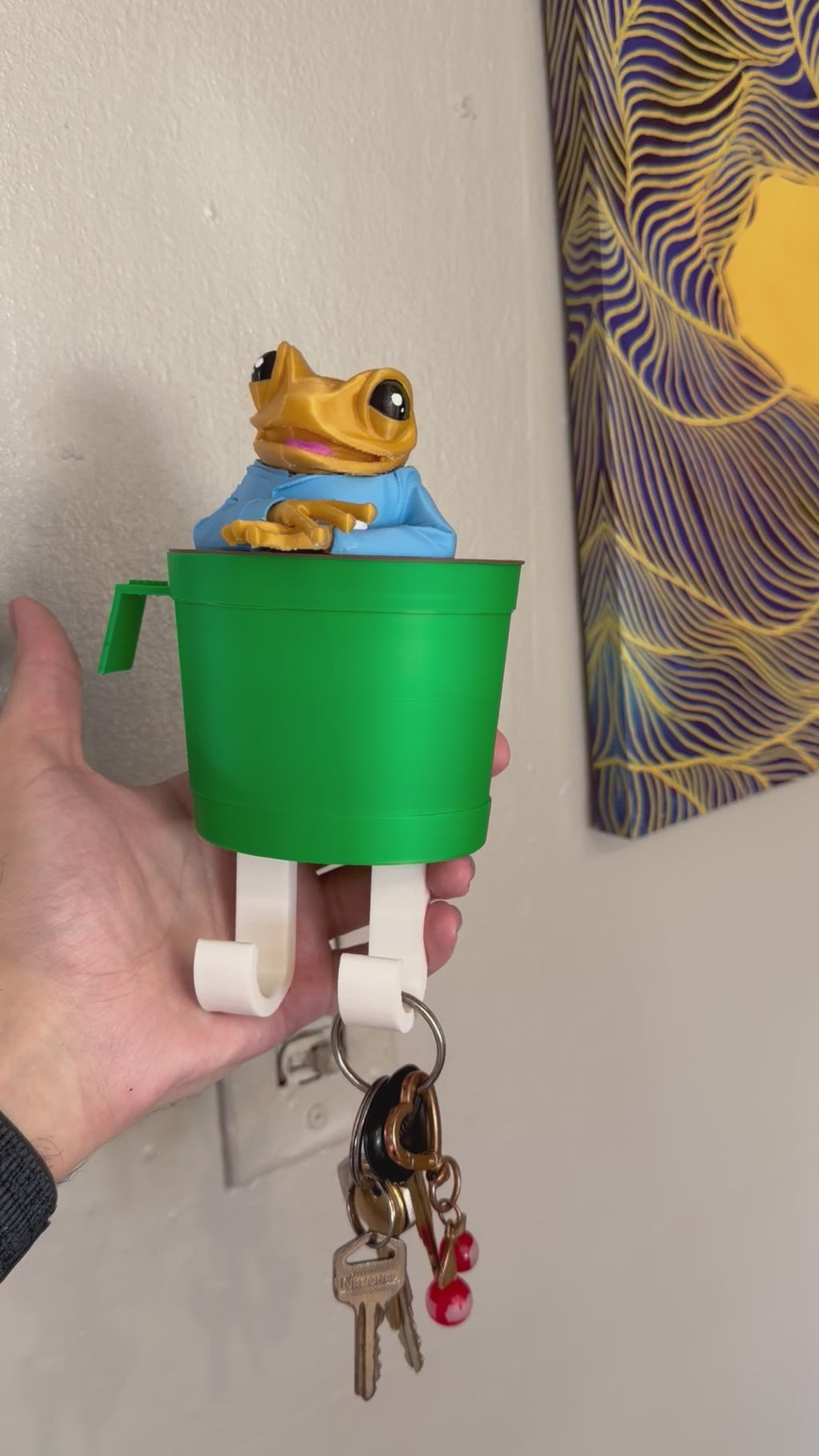 Concho frog with puertorican tacita keyholder